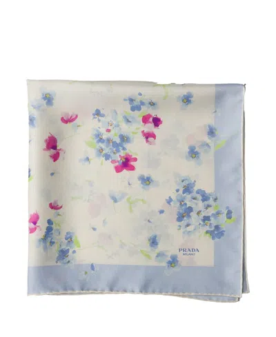 PRADA PRINTED SILK TWILL SCARF