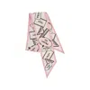 Prada Printed Twill Scarf Lightweight Rectangular Design In Pink