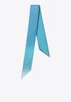 Prada Printed Silk Twill Scarf In Turquoise