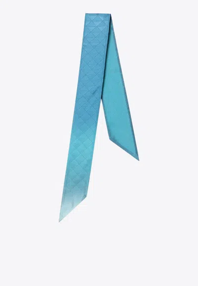 Prada Printed Silk Twill Scarf In Turquoise