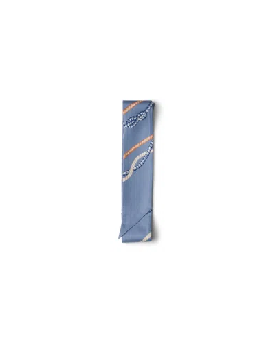Prada Printed Silk Twill Skinny Scarf In Orange