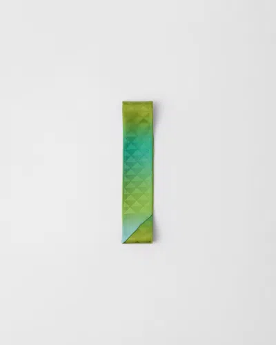PRADA PRINTED SILK TWILL SKINNY SCARF