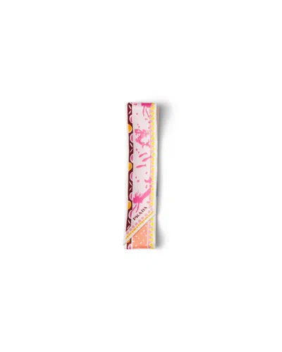 Prada Printed Silk Twill Skinny Scarf In Pattern