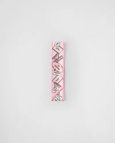 PRADA PRINTED SILK TWILL SKINNY SCARF