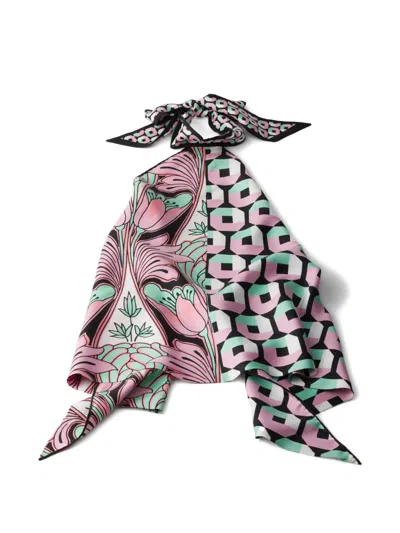 Prada Printed Silk Twill Top In Multi