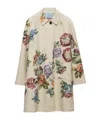 Prada Grey Floral-print Single-breasted Coat In Yellow