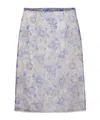 Prada Peony Print Nylonette Skirt Clothing In Blue
