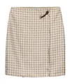 Prada Geometric Print Silk Twill Mini Skirt In Sand-colored