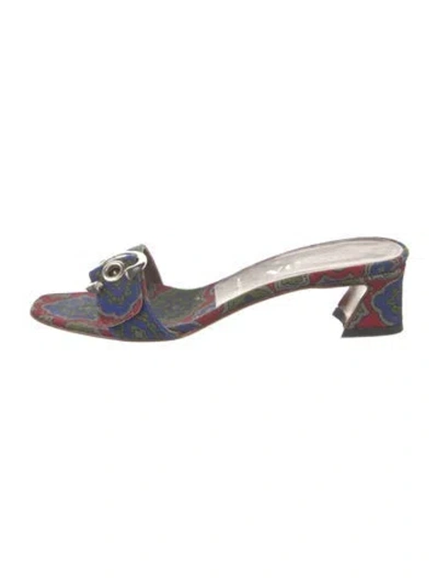 Pre-owned Prada Printed Slides In Multi
