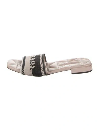 Pre-owned Prada Printed Slides In Neutral