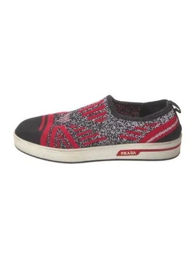 Pre-owned Prada Printed Sneakers In Black