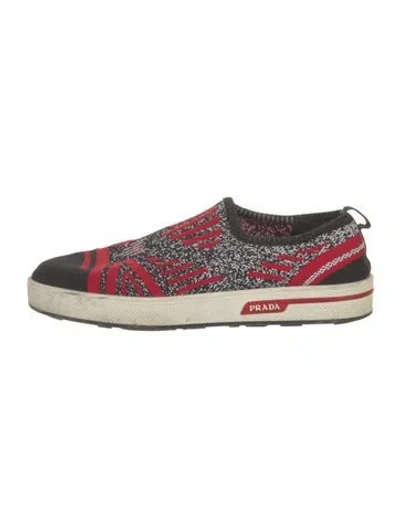 Pre-owned Prada Printed Sneakers In Red