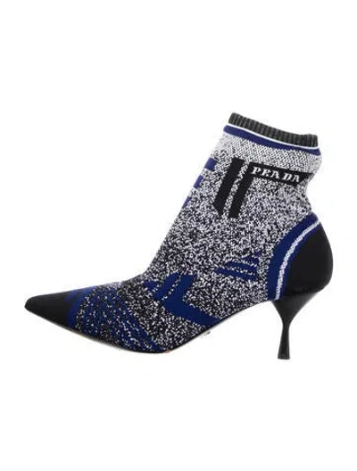 Pre-owned Prada Printed Sock Boots In Multi