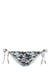 Prada Printed Stretch Nylon Bikini Bottom In Multi