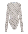 Prada Printed Stretch Tulle Onepiece In Yellow