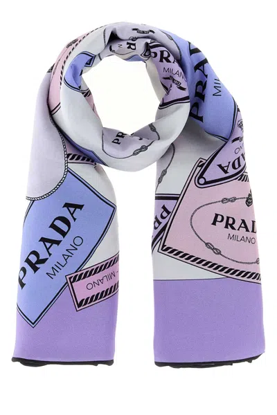 PRADA PRINTED TWILL FOULARD