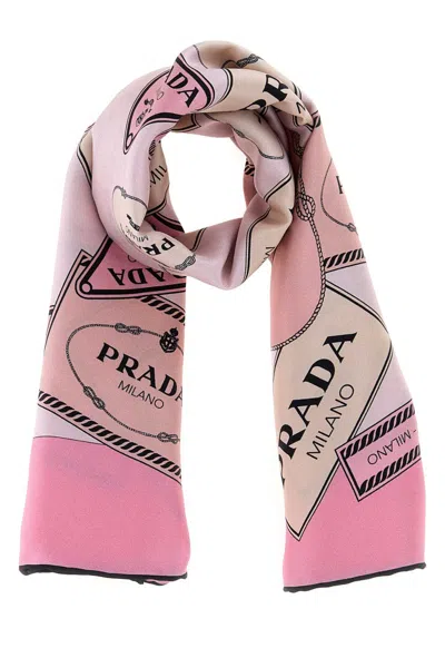 PRADA PRINTED TWILL FOULARD