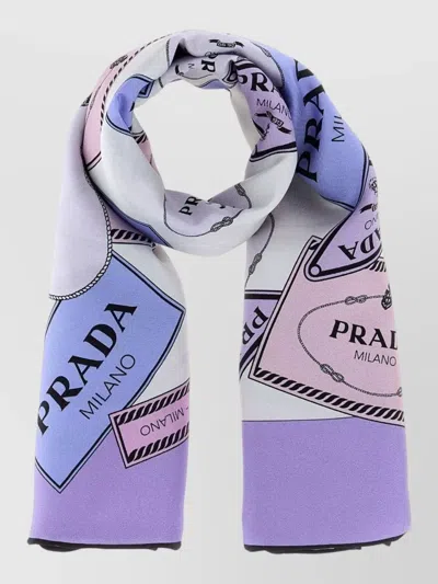 PRADA PRINTED TWILL FOULARD RECTANGULAR SHAPE