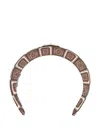 Prada Women Printed Twill Headband In Brown