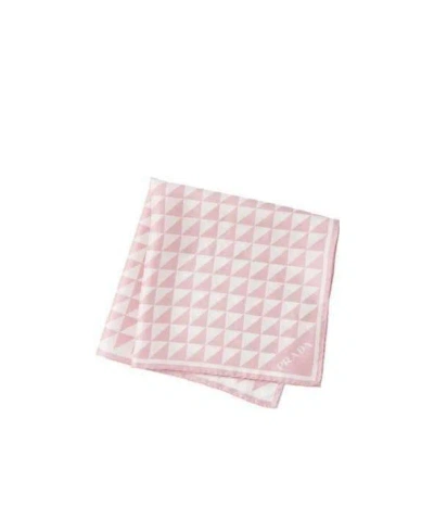 Prada Printed Twill Scarf In Alabaster White/white