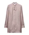 Prada Printed Twill Silk Mini Dress In Snow Pink