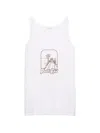 Prada Printed Cotton Tank Top In White