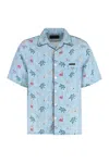 Prada Printed Viscose Silk-blend Shirt With Front Pocket In Multi