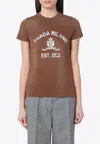 Prada Item O-neck Short-sleeved T-shirt In Brown