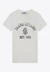 Prada Stamped Logo Crew Neck T-shirt In White
