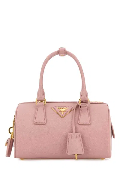 Prada Pristine 21 Cm Leather Handbag With Gold-tone Hardware In Pink