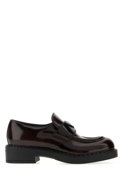 Prada Pristine Leather Loafers For Women In Black