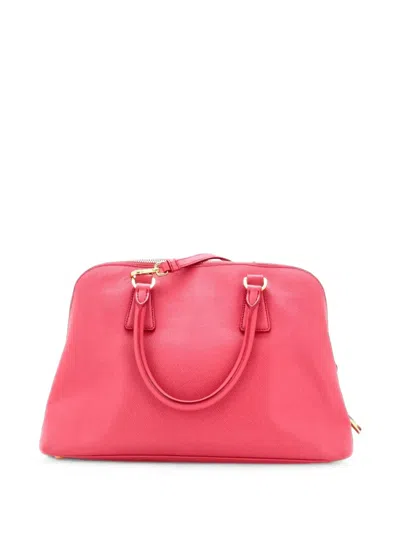Pre-owned Prada Promenade Bag Saffiano Leather Medium Satchel In 粉色