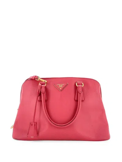 Pre-owned Prada Promenade Bag Saffiano Leather Medium Satchel In Pink