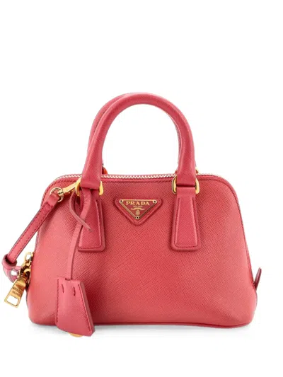 Pre-owned Prada Promenade Bag Saffiano Leather Mini Crossbody Bag In Pink