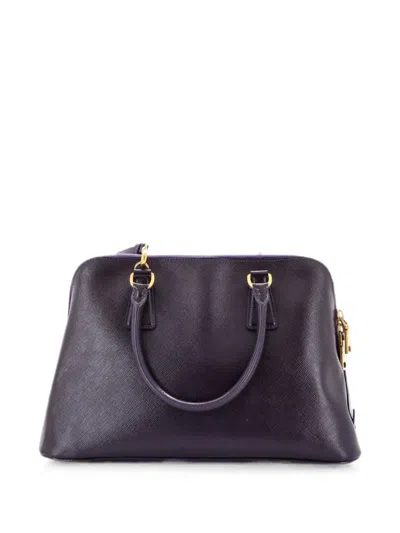 Pre-owned Prada Promenade Bag Vernice Saffiano Leather Medium Satchel In Purple