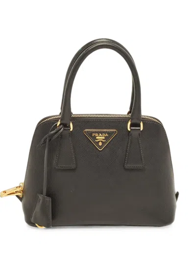 Pre-owned Prada Promenade Leather Tote Bag In Black