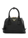 Prada Mini Promenade Leather Top Handle Bag In Black