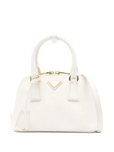 Prada Promenade Saffiano Leather Hand Bags In White