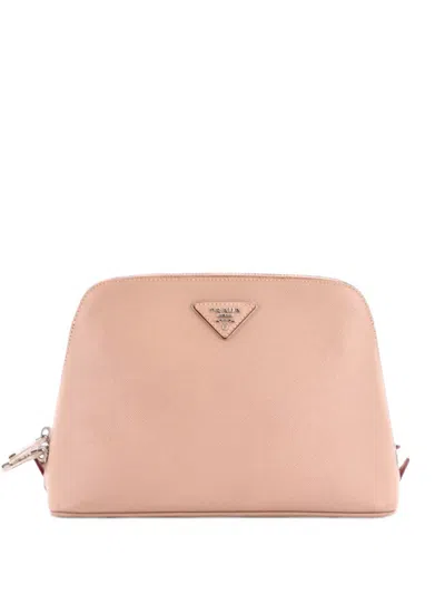 Pre-owned Prada Promenade Saffiano Leather Small Backpack In Neutrals