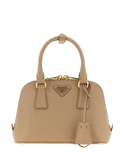 Prada Promenade Saffiano Mini Bag In Sand