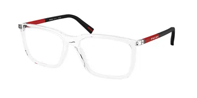 Prada Ps 01sv 2az1o1 Men's Glasses Clear Size 54 - Free Lenses - Blue Light Block Available In Transparent