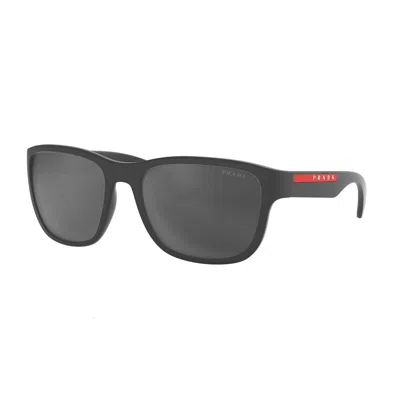 Prada Ps 01us Ufk5l0 Sunglasses In Grey Rubber,grey Mirror Black