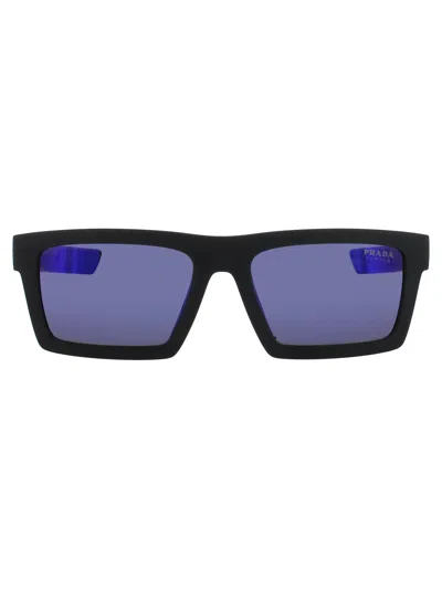 Prada Ps 02zsu Sunglasses In Matte Black - Blue Violet Mirror