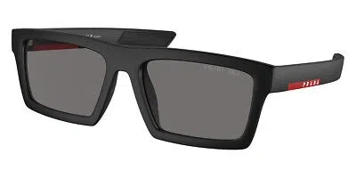 Pre-owned Prada Ps 02zsu Sunglasses Men Matte Black 58mm 100% Authentic In Gray