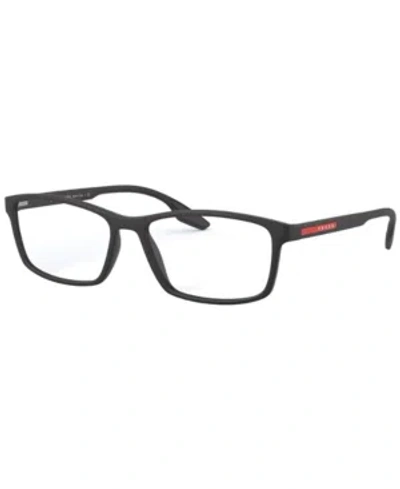 Prada Ps 04mv Men's Rectangle Eyeglasses In Matte Black