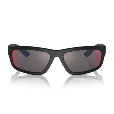 Prada Printed Rectangle-frame Sunglasses In Black