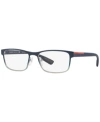 Prada Ps 50gv Men's Rectangle Eyeglasses In Blue Gradi