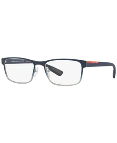 Prada Ps 50gv Men's Rectangle Eyeglasses In Blue Gradi