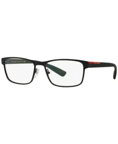 Prada Ps 50gv Men's Rectangle Eyeglasses In Rubber Bla