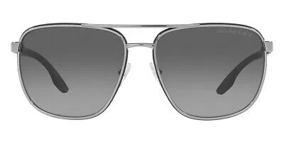 Pre-owned Prada Ps 50ys Sunglasses Gunmetal Polarized Gray Gradient 62 & Authentic